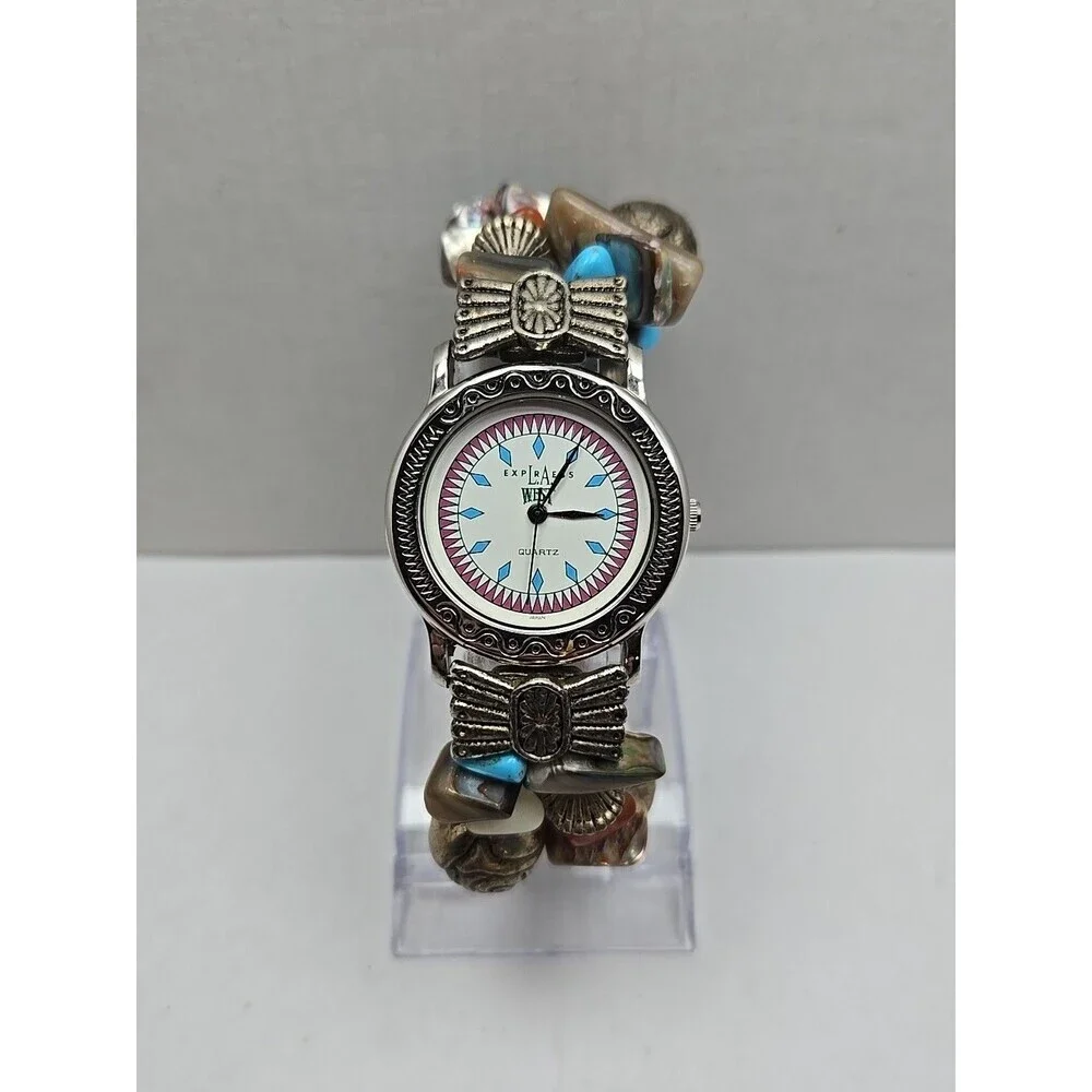 La Express West Quartz Turquoise Southwest Beaded Watch Womens New Battery Boho